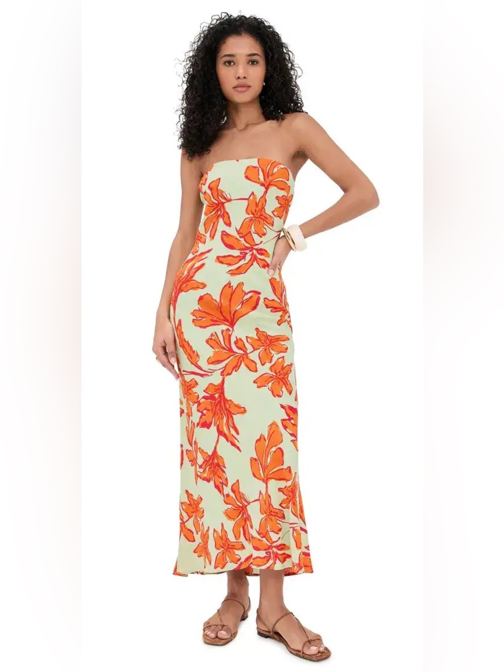 MINKPINK ESTELLE STRAPLESS FLORAL MAXI DRESS